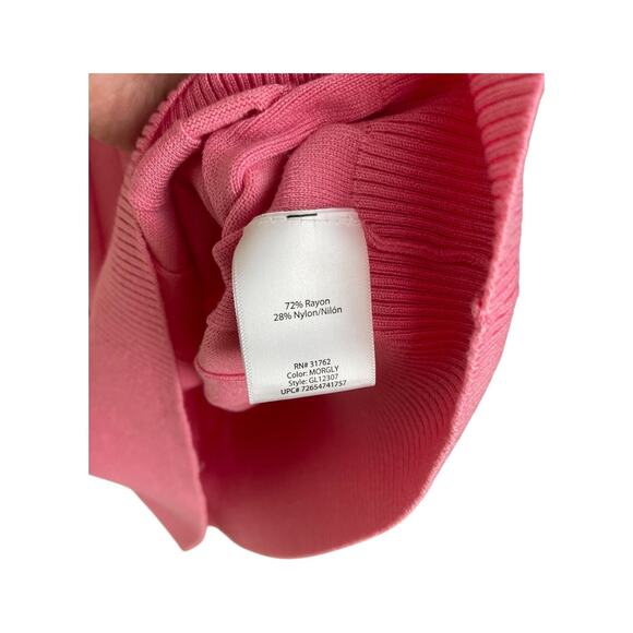 Pink Ribbed Lightweight Sweater Short Sleeve Scoop Neck by George NEW - Picture 4 of 4
